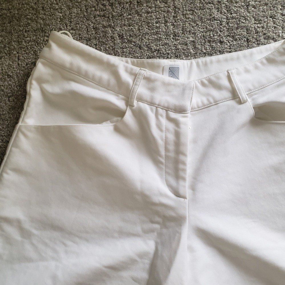 Rosie Assoulin Culottes Wide Leg Bermuda Shorts White Mid Rise Size 6 - Picture 2 of 11